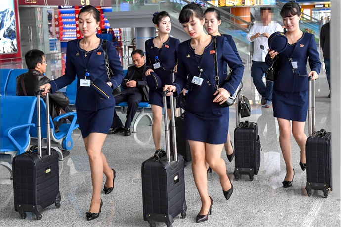 朝鲜空姐新版制服