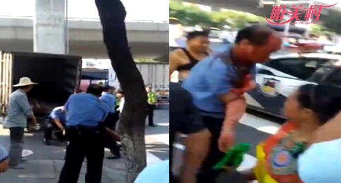 武汉发生砍人事件现场视频截图