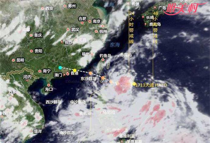 台风“天鸽”路线图
