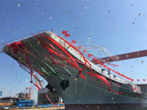 里程碑！首艘国产航母下水 中国成全球自行