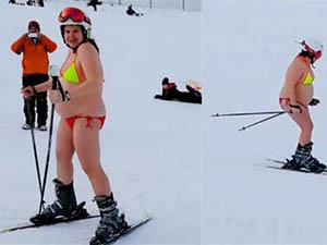 孕妇高山滑雪成网红 现场照片及经过惊呆众人