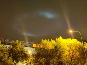 北京夜空现神秘光圈 曝具体详情以及现场画